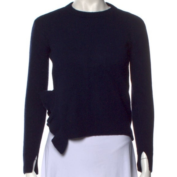 Derek Lam 10 Crosby Denim Wool Felted Ruffle Sweater- Sz. XS - Picture 1 of 9